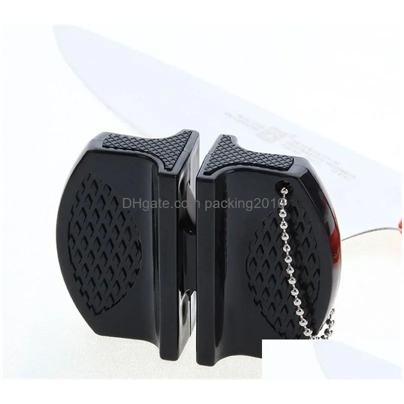 mini fast knife sharpener stainless steel ceramic rod knives sharpening stone tungsten steels diamond sharpeners kitchen tools 2 7jd