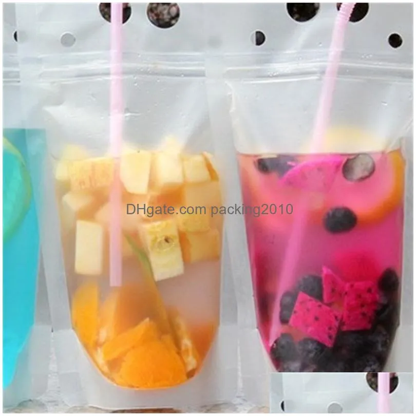 clear fruit juice packing bag self sealed plastic beverage bags heat resistant leak proof drink container popular 0 29rf vb