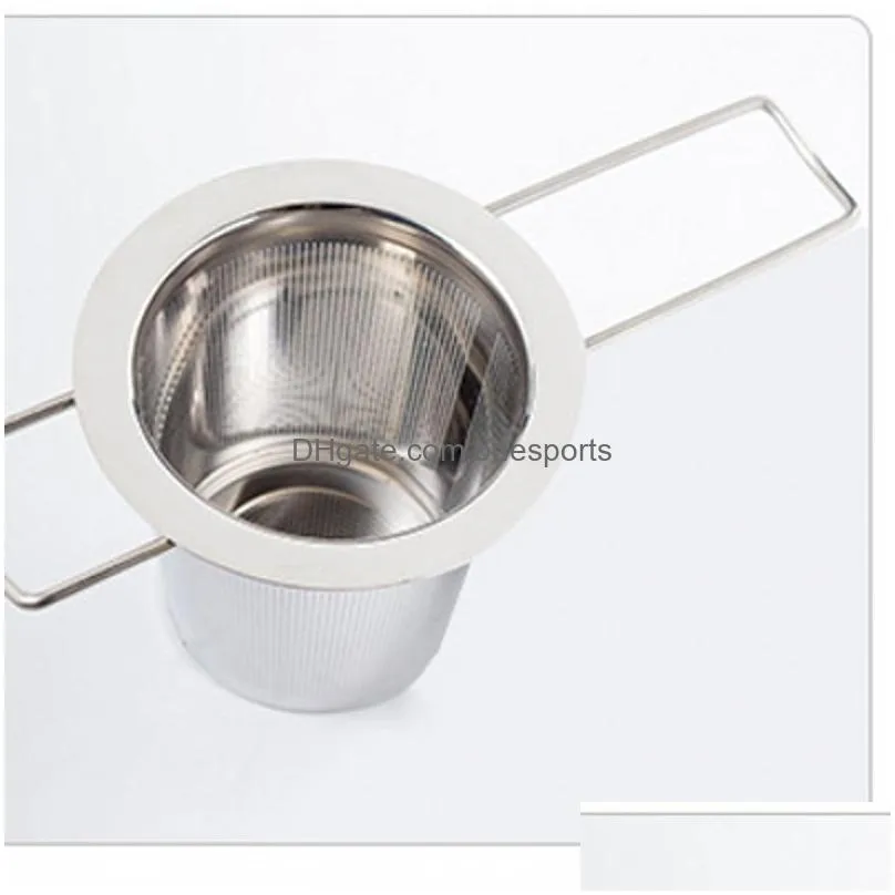 reusable stainless steel tea strainer infuser filter basket folding tea infuser basket tea strainer for teapot cca9198 541 s2