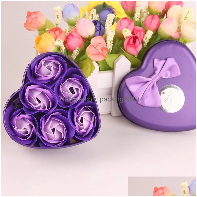 diy hand made decorations flower five colors mother valentines day simulation bouquet durable rose petals soaps for wedding gift 3 9mw