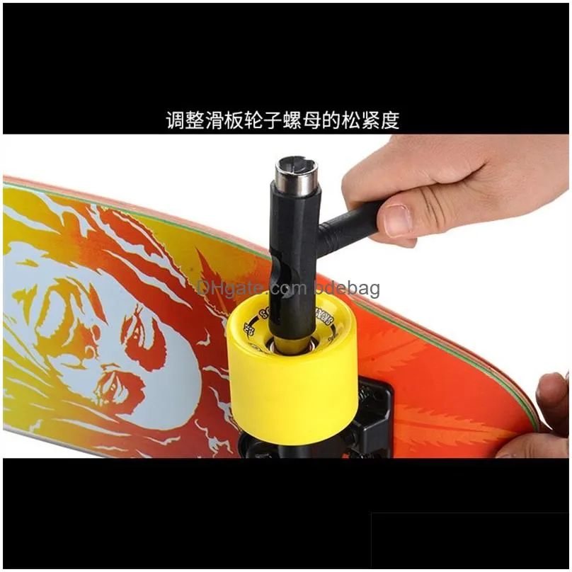 100pcs skate t tool skateboard scooter longboard tools kick scooter mini t wrench spann all-in-one skate tools fast 4839 q2