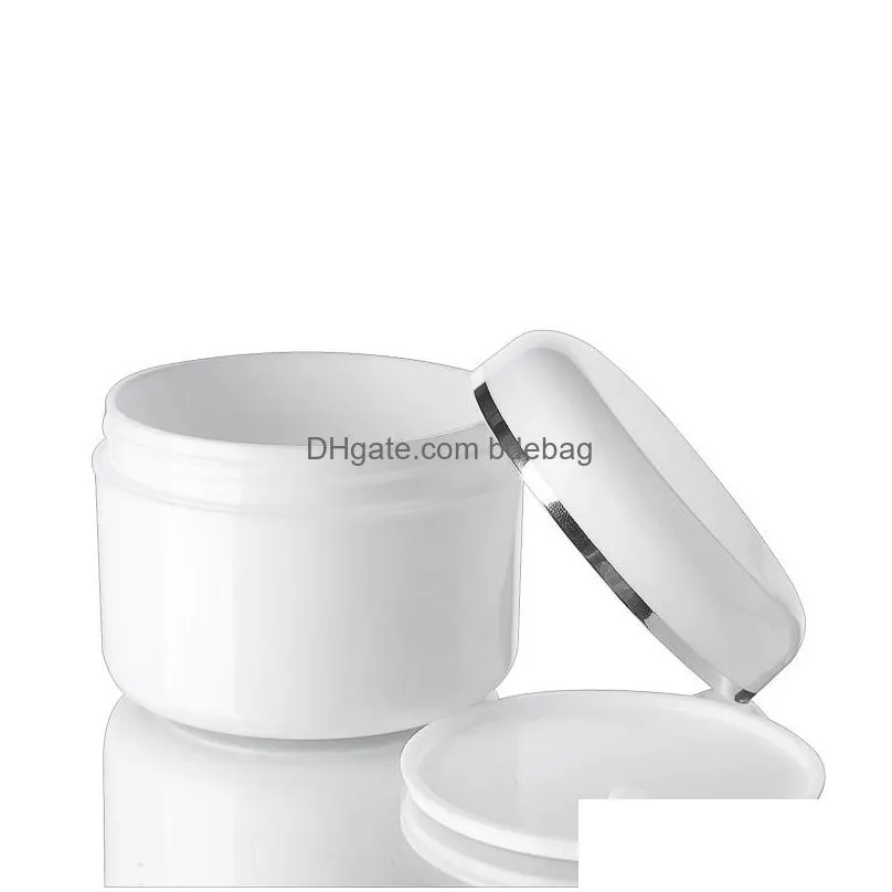 20/30/50/100/150/200g empty white portable bottle refillable plastic cosmetic cream jar with inner liner 2021 v2