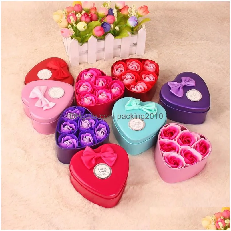 diy hand made decorations flower five colors mother valentines day simulation bouquet durable rose petals soaps for wedding gift 3 9mw