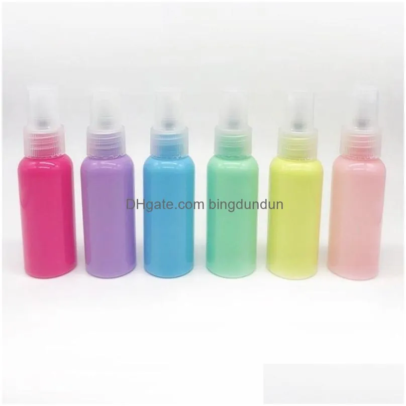 portable 50ml perfume bottles plastic easy to carry packing containers colorful macaroon colors spray bottle creative 0 65zh bb