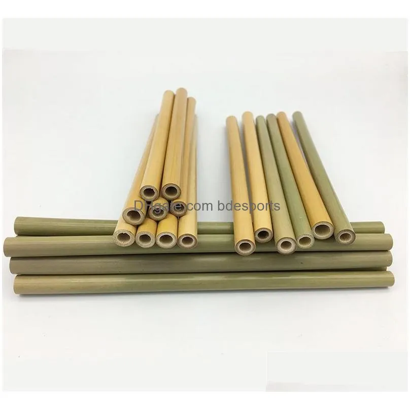 reusable straw bamboo straws barwar useful kitchen tool party with clean brush natural 12pcs per suit 8 9nt f1