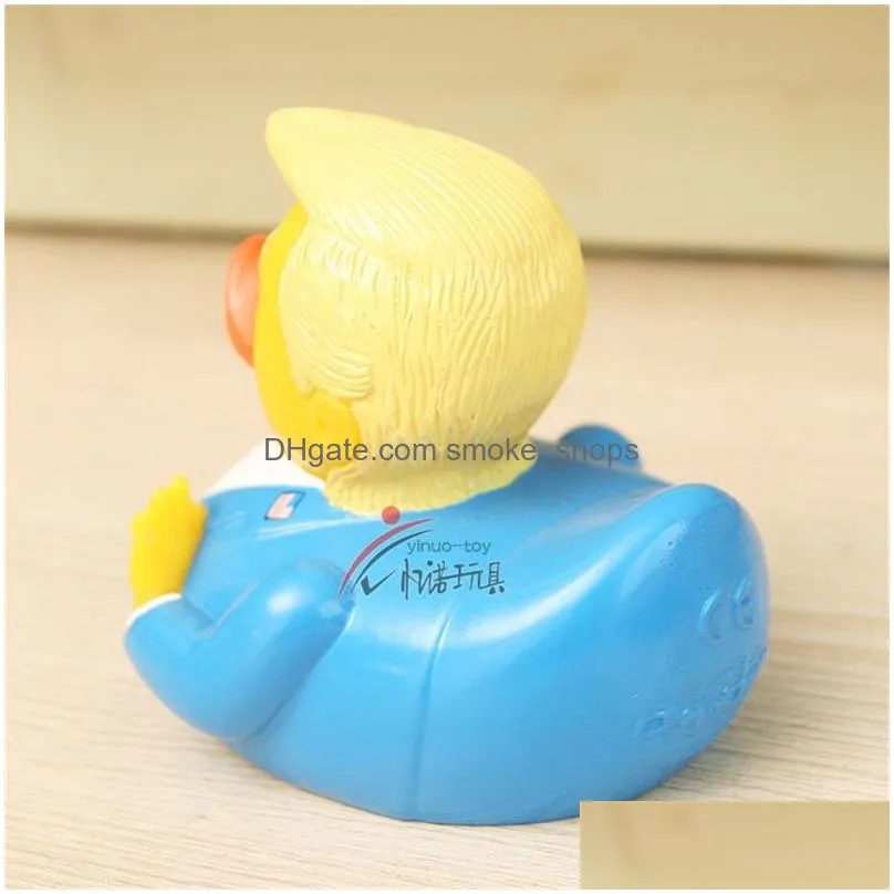 9.3cm baby shower swim duck toy trump usa president shaped water floating toys pvc novelty items cjlidren party favor 8 8yn e1