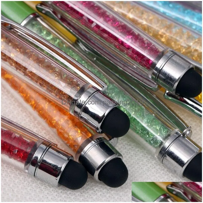 crystal ballpoint pen creative stylus touch pens for writing removable writing supplies office school 1 35gh b