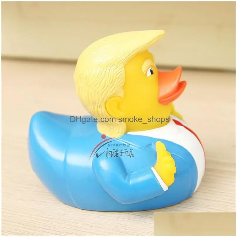 9.3cm baby shower swim duck toy trump usa president shaped water floating toys pvc novelty items cjlidren party favor 8 8yn e1