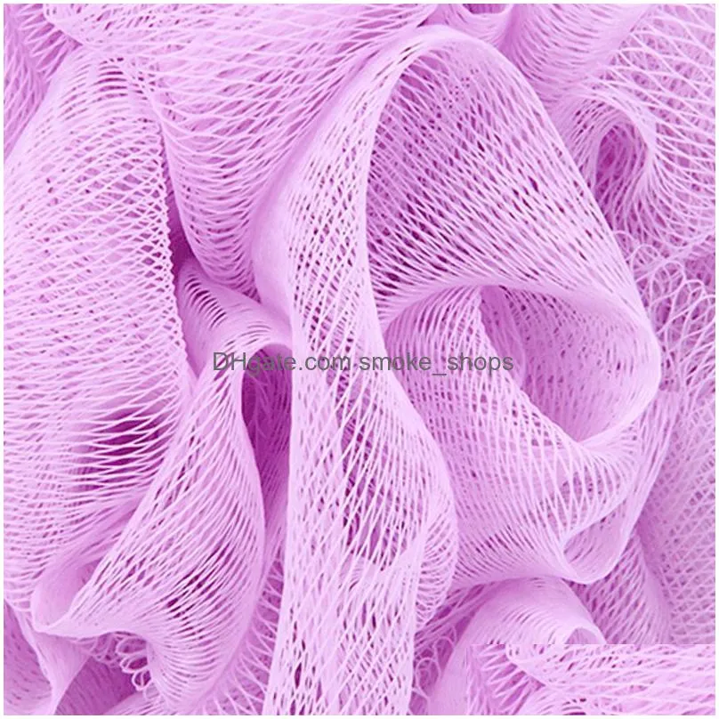 100pcs multi colors 15g bath shower sponge pouf loofahs nylon mesh brush shower ball lace edge mesh bath 1208 v2