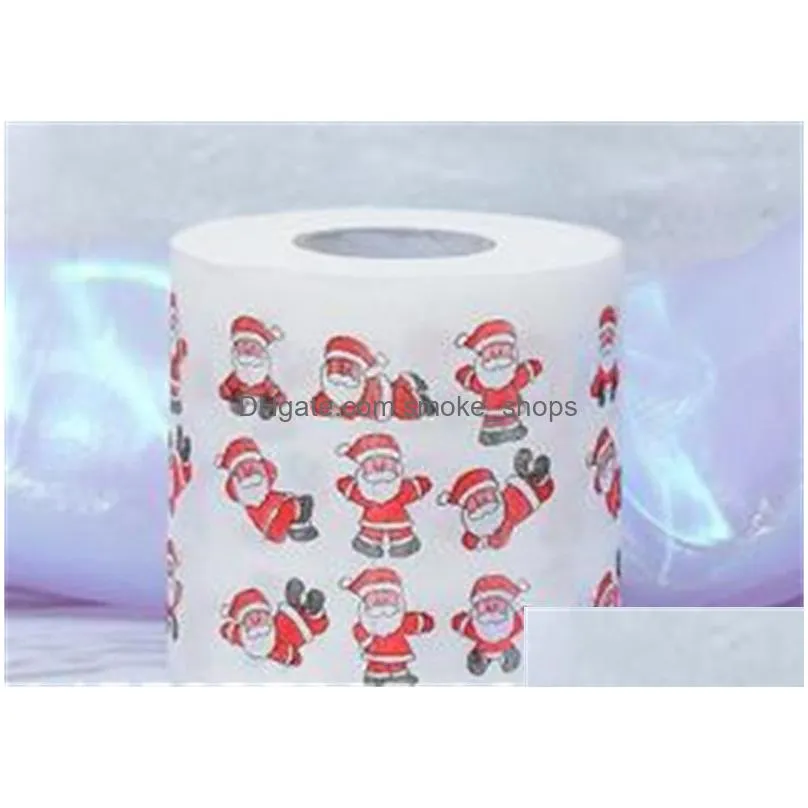 merry christmas toilet paper creative printing pattern series roll of papers fashion funny novelty gift eco friendly portable 3ms jj