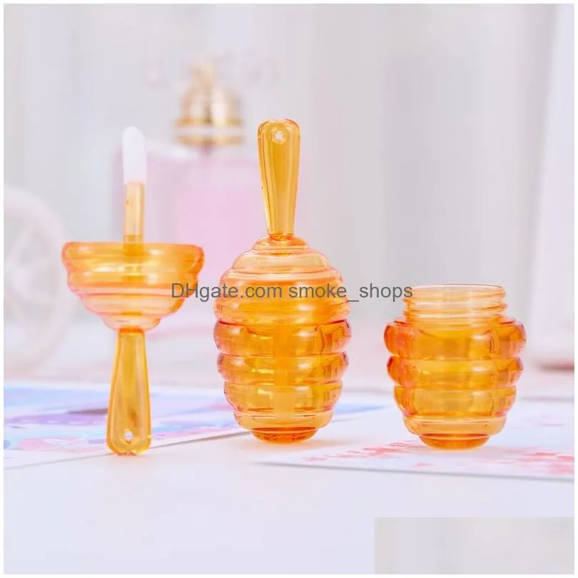 honeycomb lip gloss tube 9ml empty bottle transparent amber plastic diy container mini cosmetic tool 2855 t2