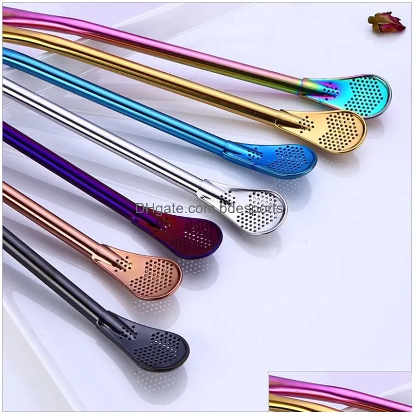 yerba straws mate steel drinking straws filter stirring tea stainless for straws spoon gourd bombilla metal drink accessories 1886 v2