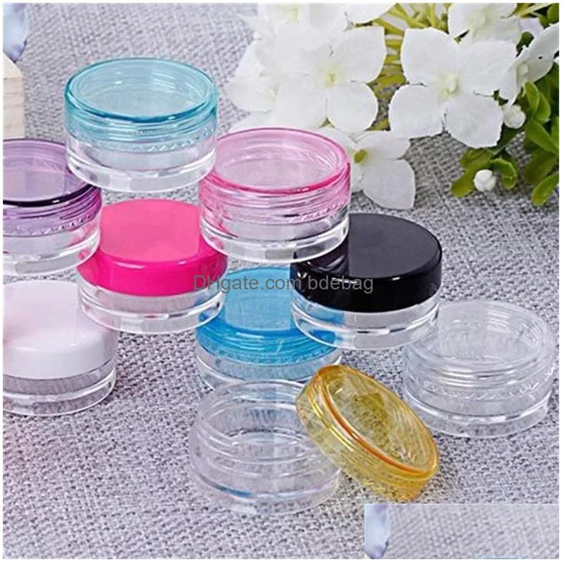 cosmetic sample empty container plastic round pot screw cap lid small tiny 3g 5g bottle for make up eye shadow nails powder 453