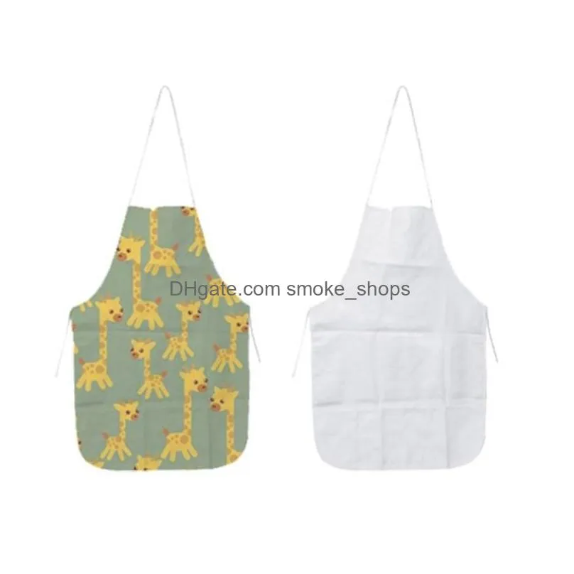 kitchen aprons sublimation blanks diy oil proof antifouling white canvas uniform scarf 70x48 cm printing women men arrival 89ex m2