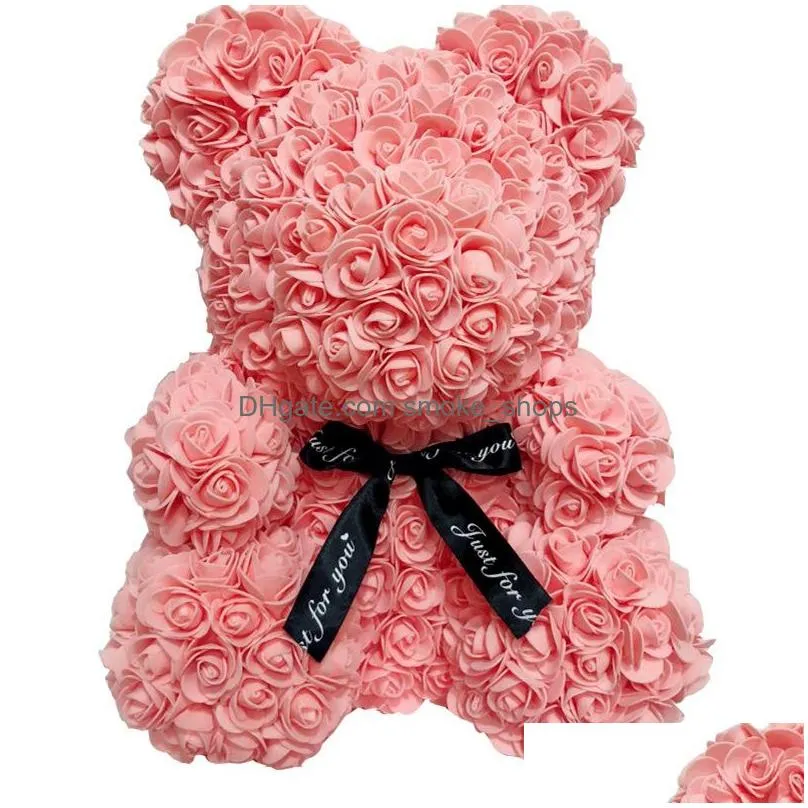 wholesale big custom teddy rose bear with box luxurious 3d bear of roses flower christmas gift valentines day gift 491 r2