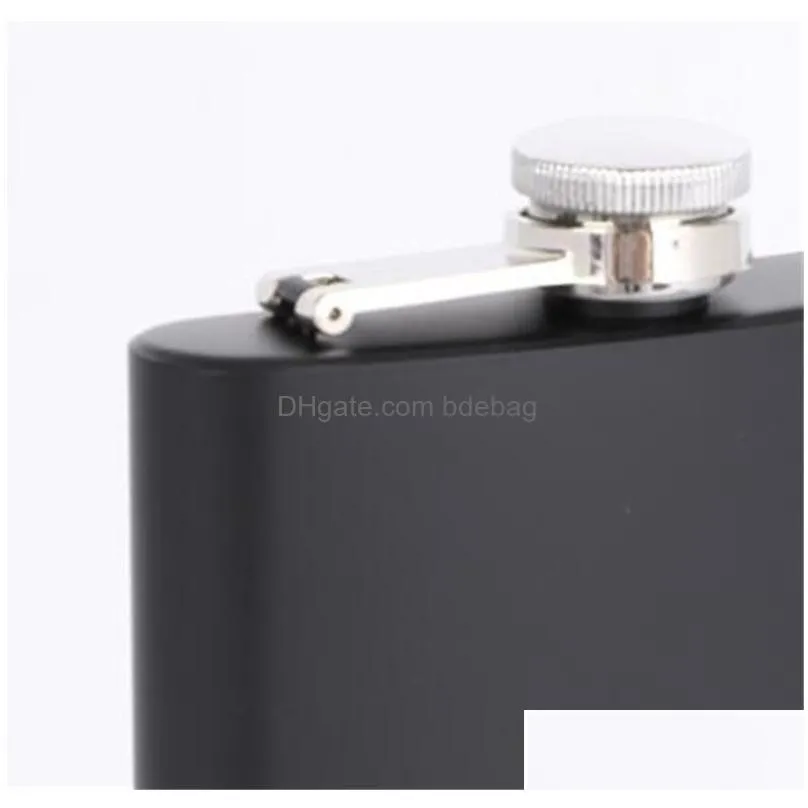 matt black 6oz liquor hip flask screw cap 100% 304 stainless steel laser welding personalized logo 105 v2