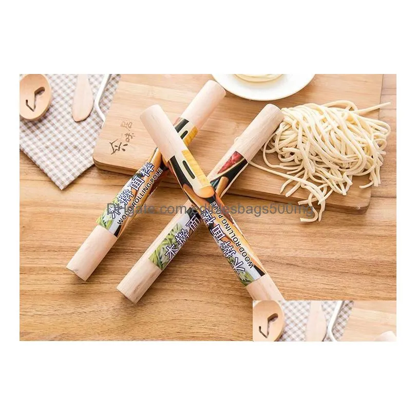 natural wooden rolling pin fondant cake decoration kitchen tool durable non stick dough roller high quality 0 74bx b