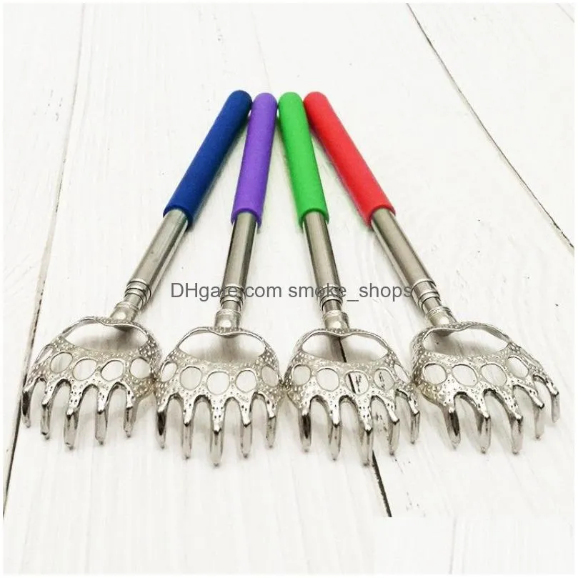 metal stainless steel back scratcher hollowed out design bear claw scratchers telescopic home supplies 1 56qh bb