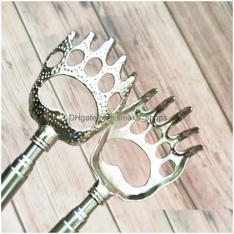 metal stainless steel back scratcher hollowed out design bear claw scratchers telescopic home supplies 1 56qh bb