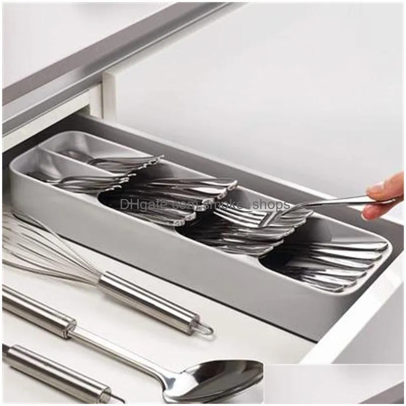 home kitchen drawer organizer tableware tray storage box knife frame holder arrangement boxes knife and fork large capacity 7jqh1