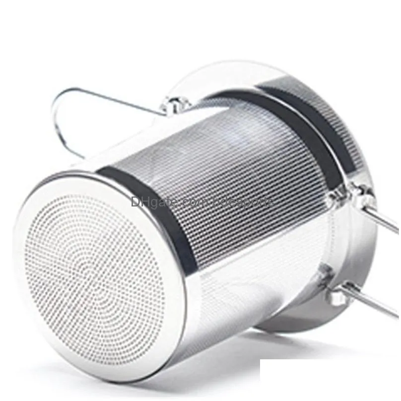 folding double handles tea infuser with lid stainless steel fine mesh coffee filter teapot cup hanging loose leaf tea strainer 46 p2