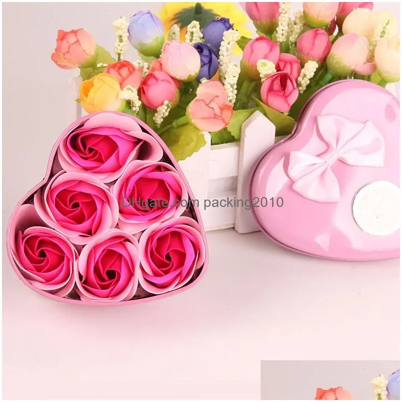 diy hand made decorations flower five colors mother valentines day simulation bouquet durable rose petals soaps for wedding gift 3 9mw