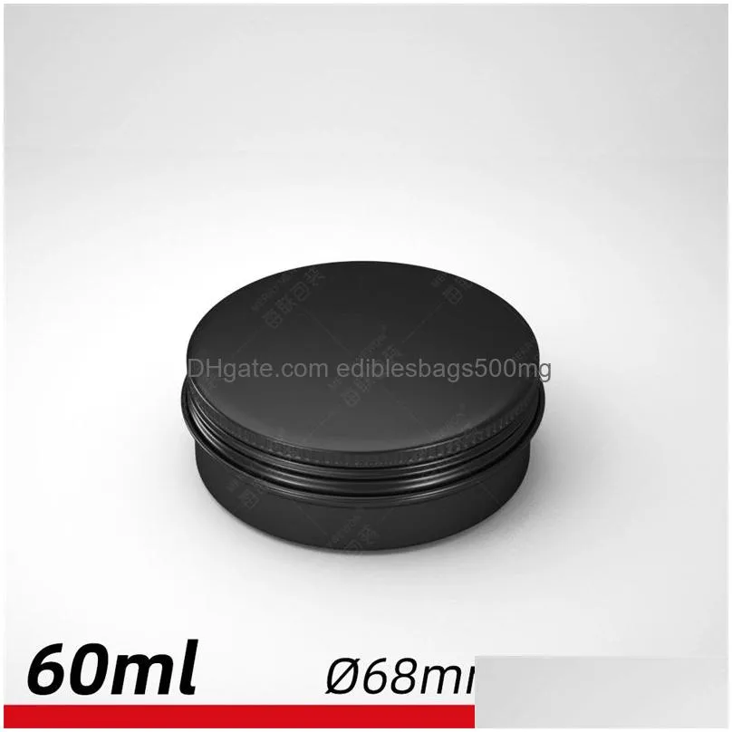 empty case tin aluminum circular black container cosmetic jars helical thread cover organizers can metal makeup candy snacks 2 2mlc c2