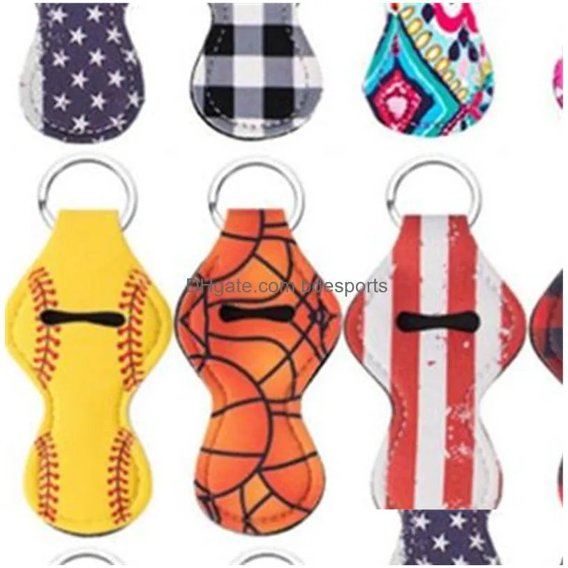 neoprene lipstick keychain chapstick holder christmas prints chapsticks wrap key ring sleeve holder 73 designs party favor 231 s2