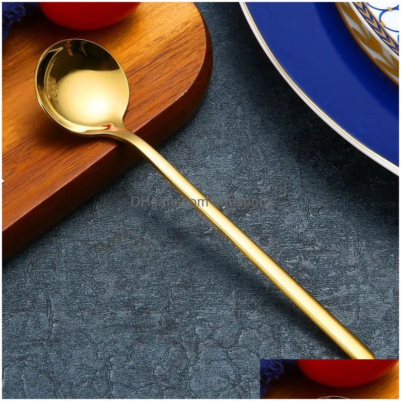 s mini coffee spoon stainless steel tea spoon gold stirring teaspoon bar restaurant kitchen supplies christmas birthday party 374