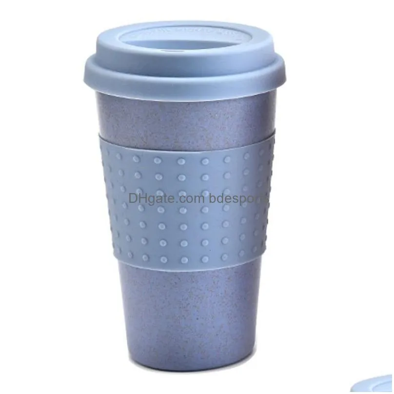 three colors coffee tea cups high temperature resistant wheat stalk water bottles for outdoor car tumbler 5 2hh bb