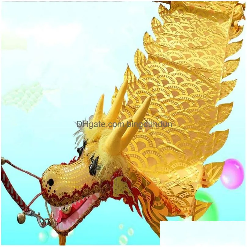 chinese party celebration dragon ribbon dance props colorful square fitness products funny toys for children adults festival gift 2681