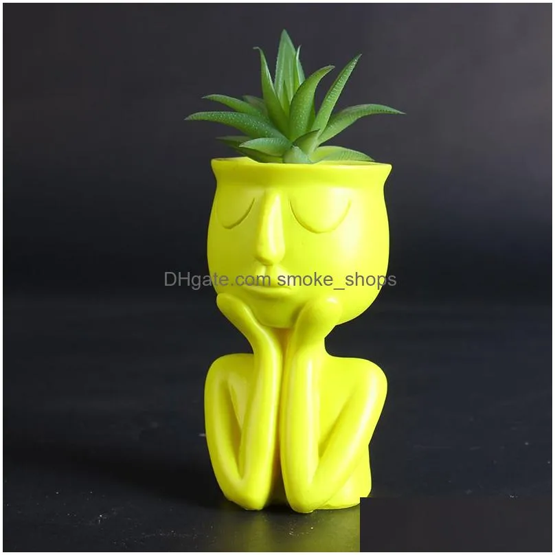 human portrait sculpture flower pot garden decorations vase succulent cactus planter head planter face for plants unique 1458 v2