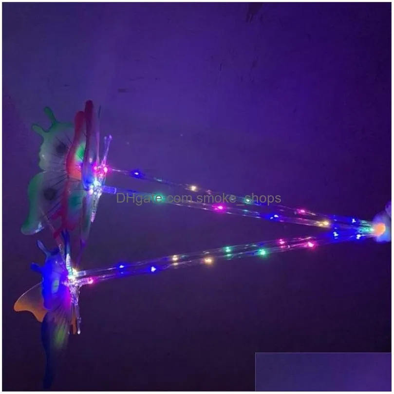 led butterfly light sticks party favor luminous fairy wing wand stick evening toys adult child useful wholesale 3 9hc h1