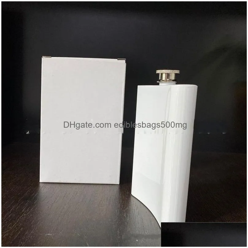 8oz white hip flask stainless steel sublimation blank pot diy pocket mini outdoor camping wine bottles drinkware 12 5bw g2