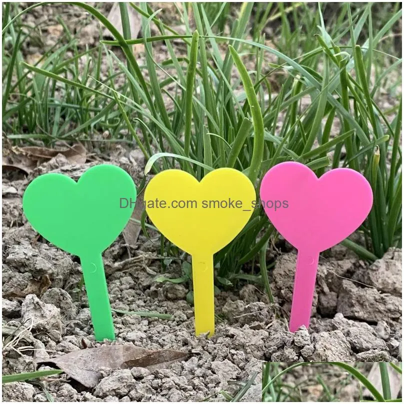 botany plastic plant heart tags marker anti aging many colors pure color 5x8.3 cm not easy to fade labels garden 0 05cx c2