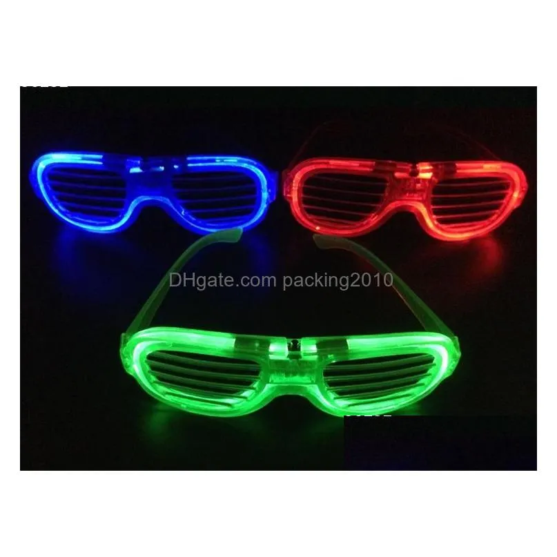 decoration led light glasses shutter shape cold flash party concert favors cheer dance props luminous eyeglass toy 3 8rr f