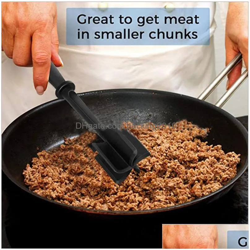 manual meat grinders non-stick heat resistant nylon chopper utensil mix chop for hamburger and ground beef 1849 v2