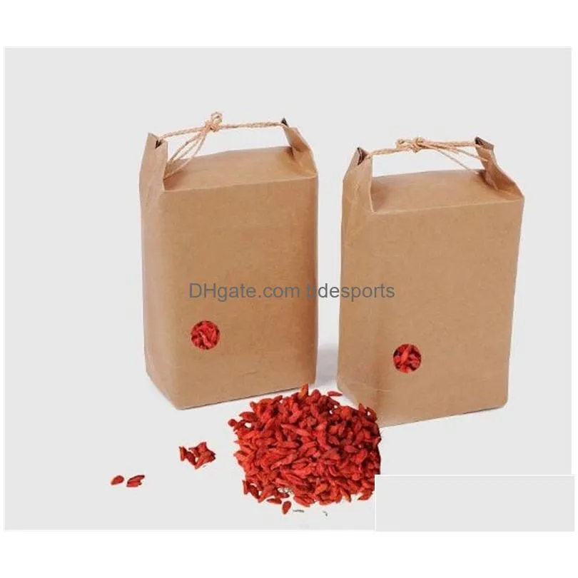 rice paper bag tea packaging cardboard paper bag weddings kraft paper bags food storage standing packing bags 249 j2