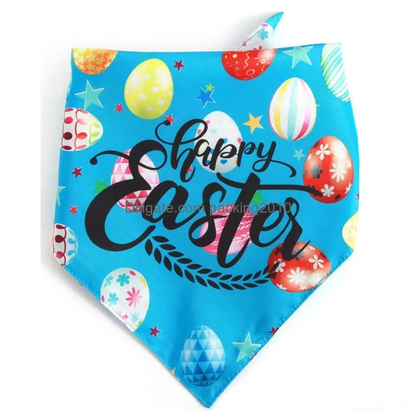 easter dog bandana medium large dogs triangle bibs with easter eggs and rabbit star printing easter dog kerchief 182 n2