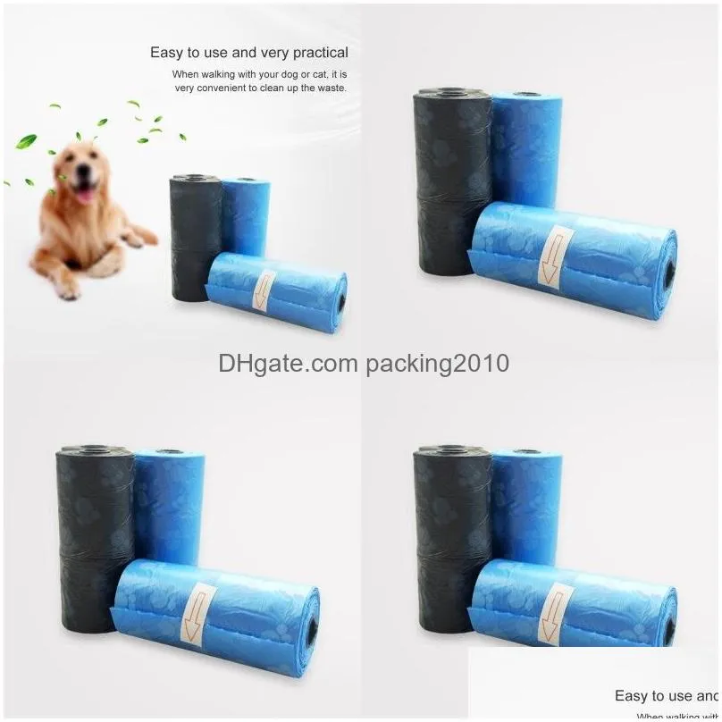 15pcs practical pet dog waste poop bag dispenser trash garbage cat doggy poo collection bags 447 n2