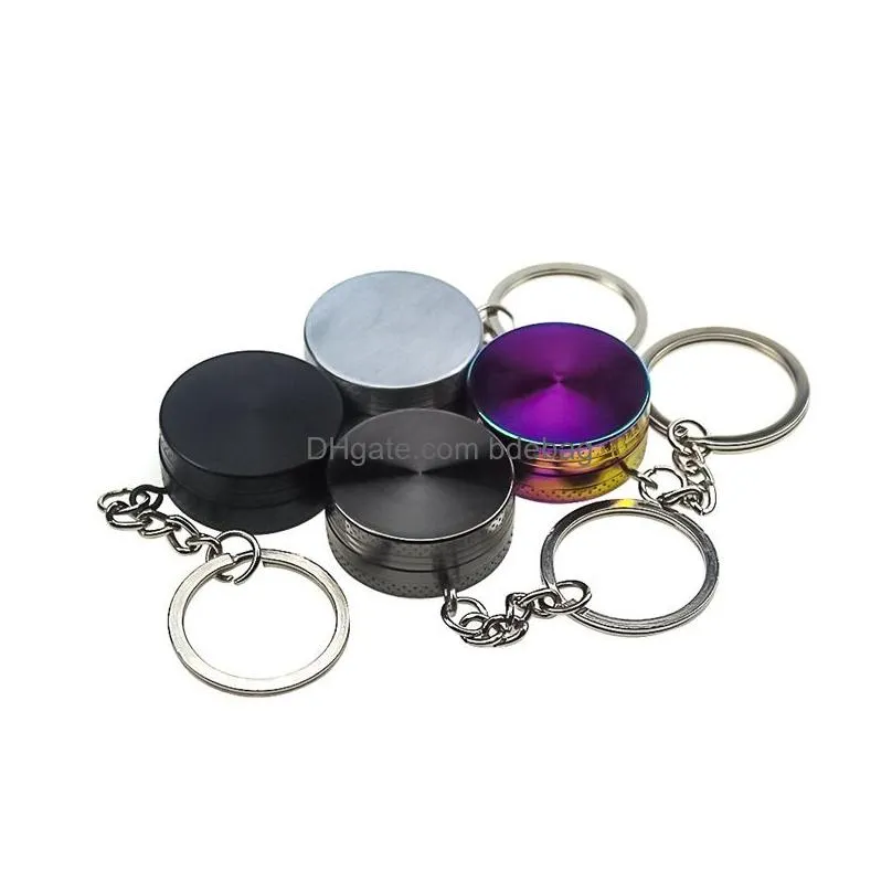 30mm bar products smoke grinder with keychain zinc alloy herb tobacco grinders wholesale smoking  accessories dhs shippi 4