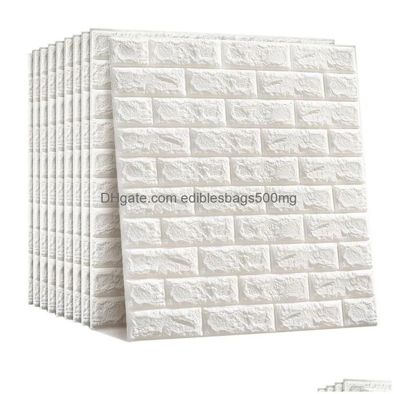 70x77 3d brick wall stickers diy self adhensive decor foam waterproof wall covering wallpaper for tv background kids living room 148