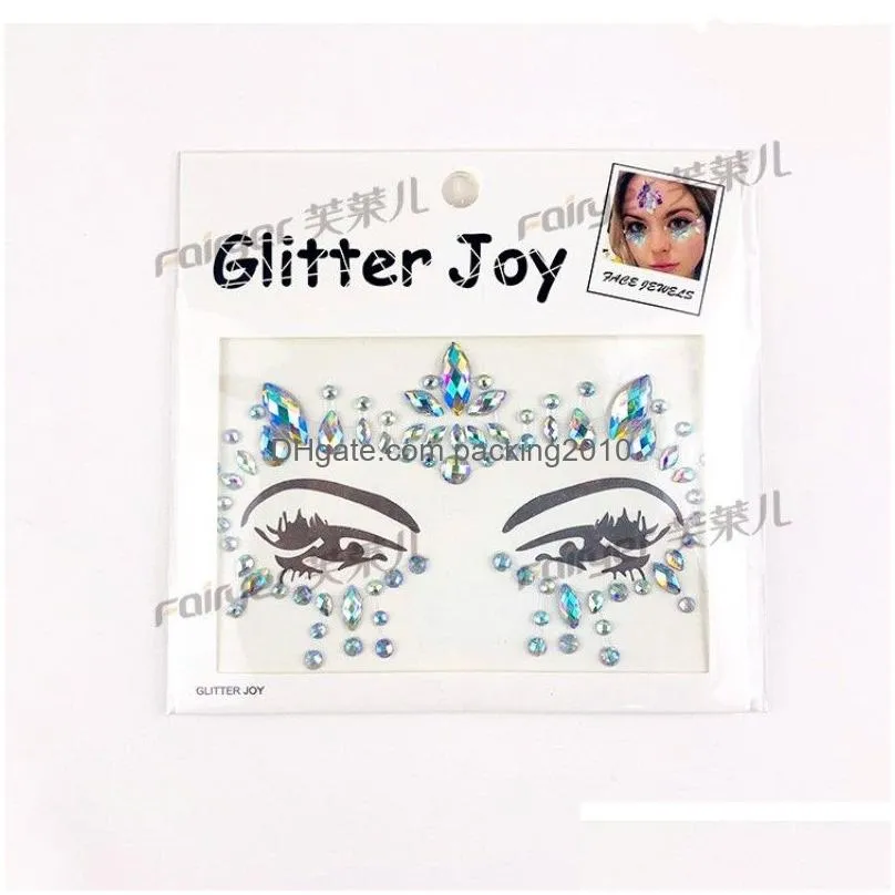 resin diamond sticker bohemia tribal style glitter joy crystal tattoo stickers for women face forehead paster wedding decorations 4 6yy