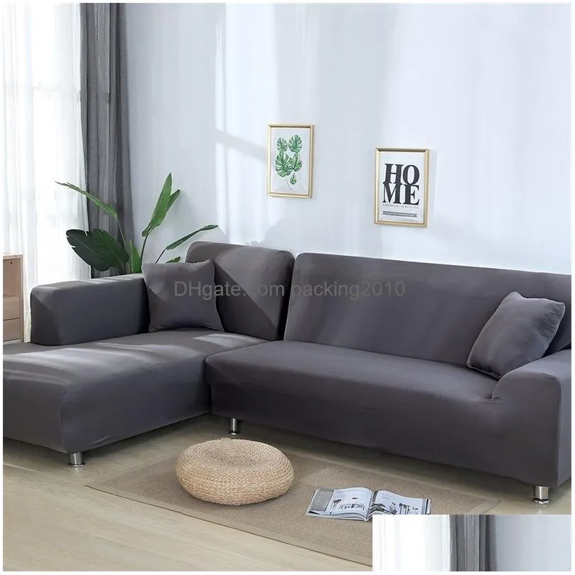 double sofa cover 145-185cm for living room couch cover elastic l shaped corner sofas covers stretch chaise longue sectional slipcover 284