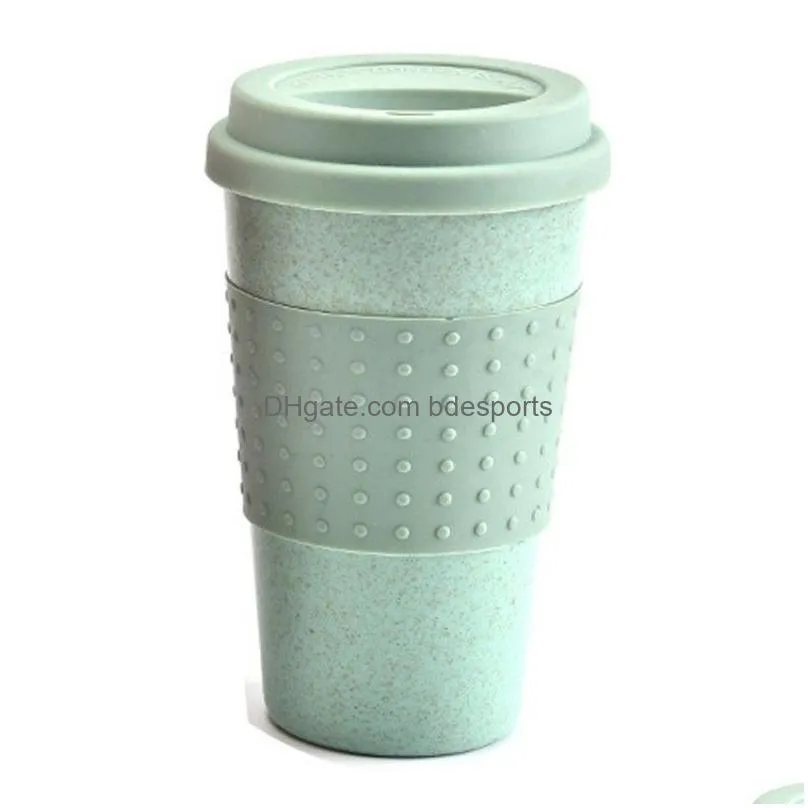 three colors coffee tea cups high temperature resistant wheat stalk water bottles for outdoor car tumbler 5 2hh bb