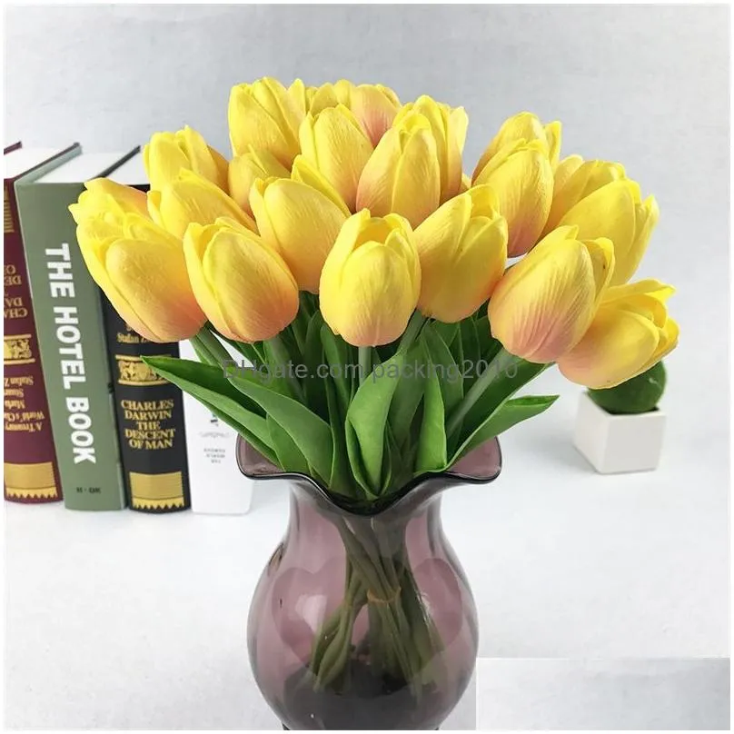 artificial flowers mini tulip silk artificial flowers wedding decoration artificial flowers bouquet home garden decor tulip gift 5 j2