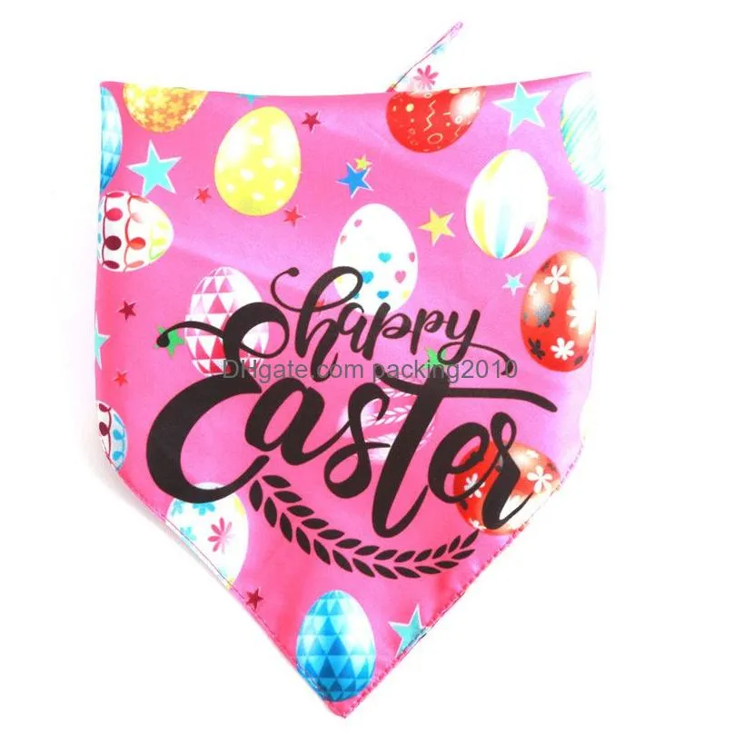 easter dog bandana medium large dogs triangle bibs with easter eggs and rabbit star printing easter dog kerchief 182 n2