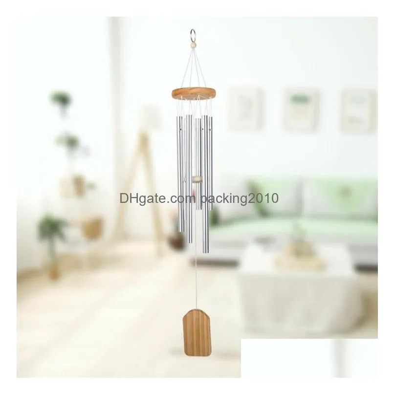 wooden wind chime small 6-tube balcony hangings door decoration nordic pastoral aeolian bells ornament handicraft 146 n2