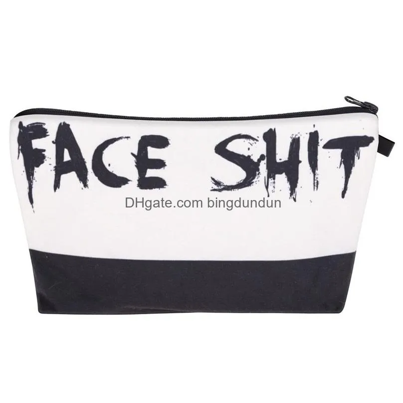 3d printed letters cosmetic bags contains my face toiletry bag girl women makeup pouch gift 91 g2