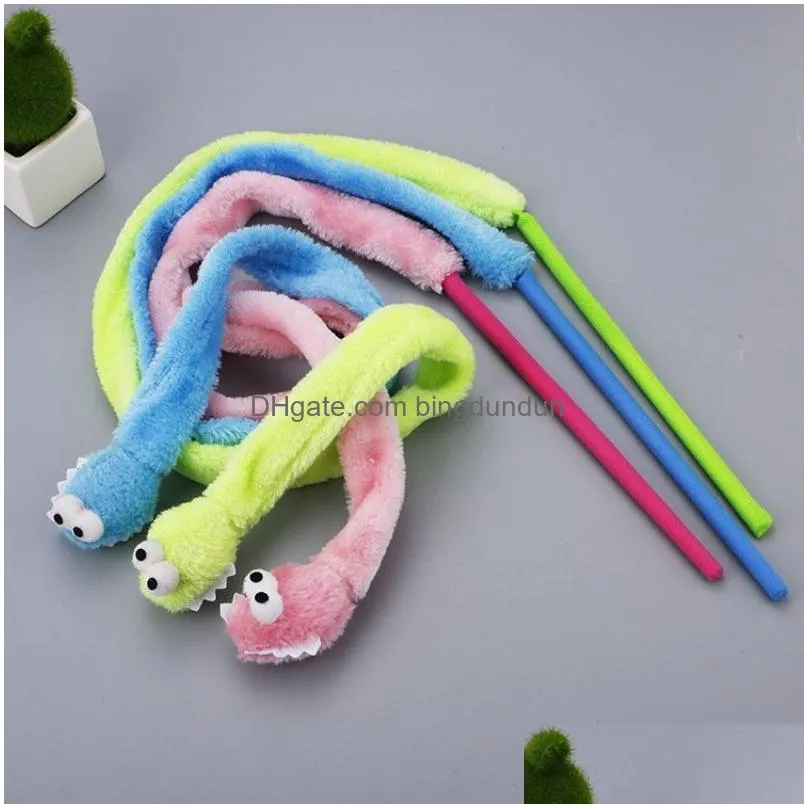 cartoon lovely cats interactive stick with sound box snake mint tease cat sticks comfortable plush play toys creative 5 8wt b